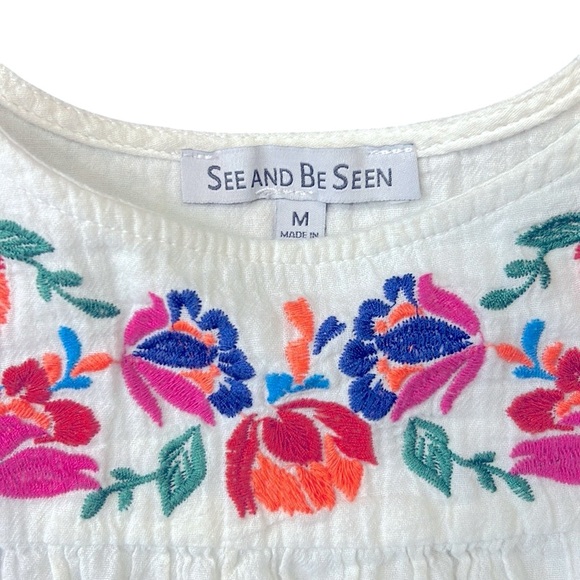 See And Be Seen On the Border Embroidered Top Size Medium - Picture 7 of 13